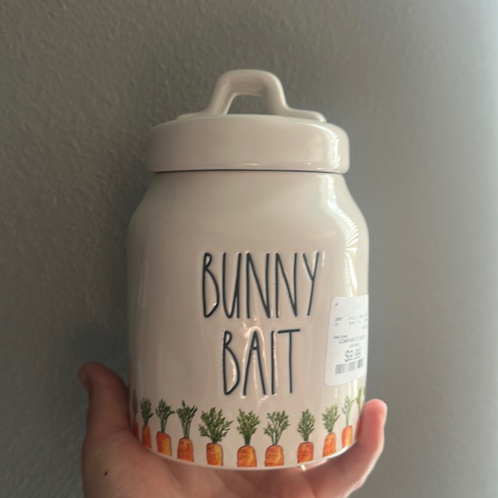 Rae dunn bunny bait canister